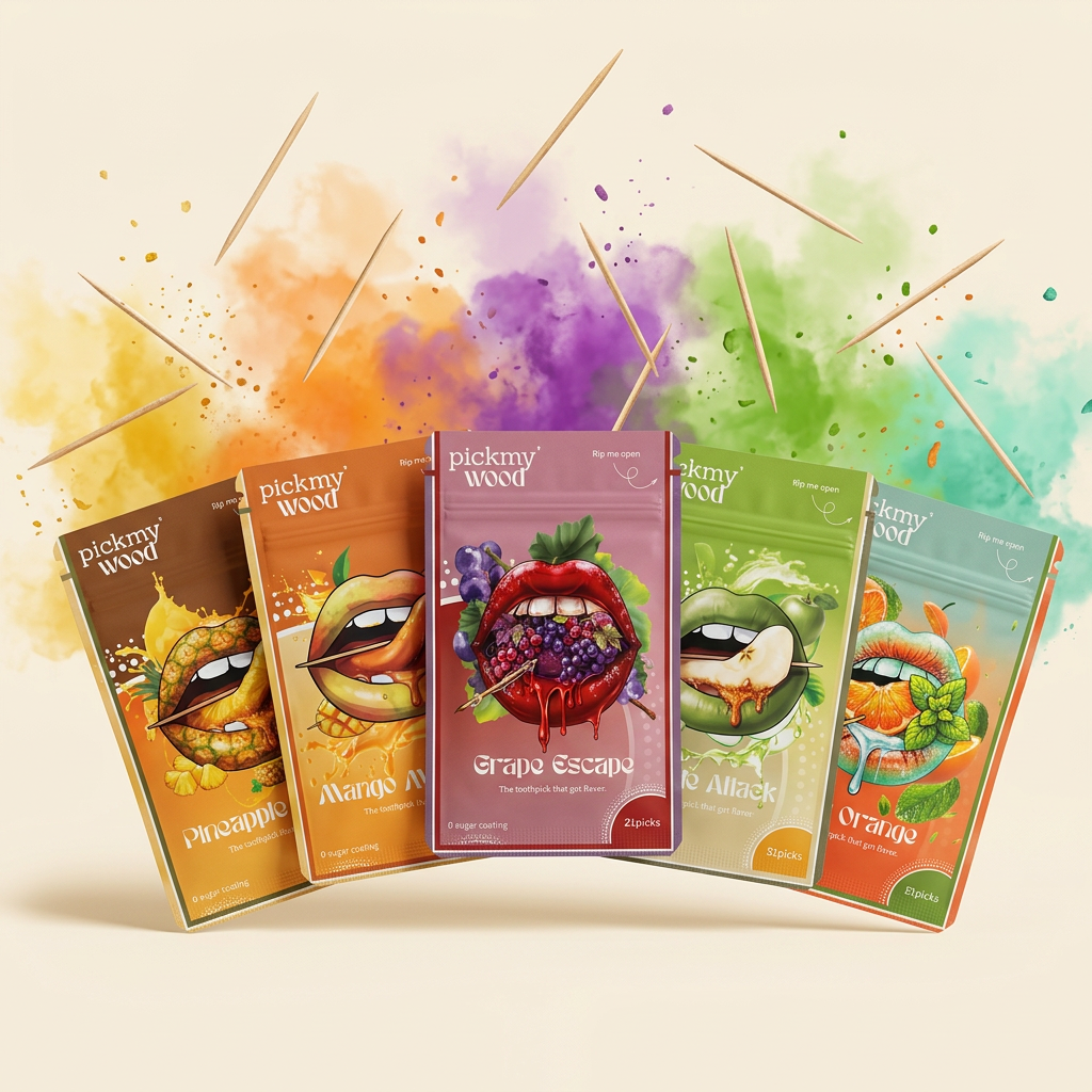 Pick My Wood flavored toothpick packs