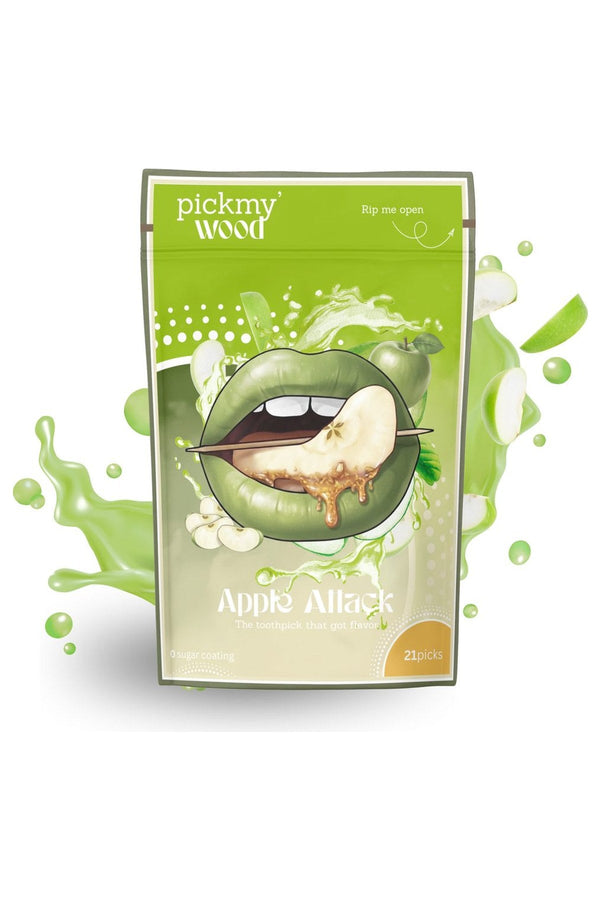 Apple Attack flavored toothpicks pack with juice splash