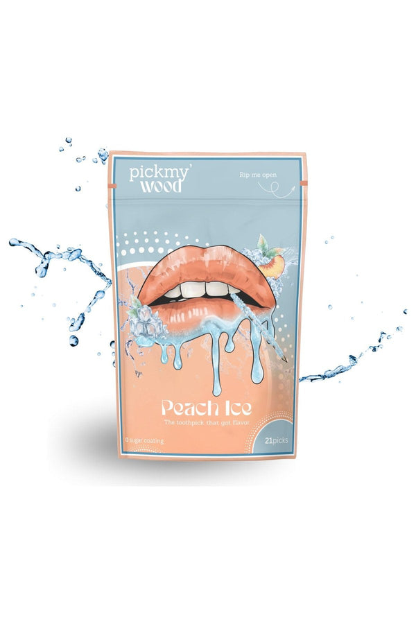 Peach Ice flavored toothpicks pack with juice splash