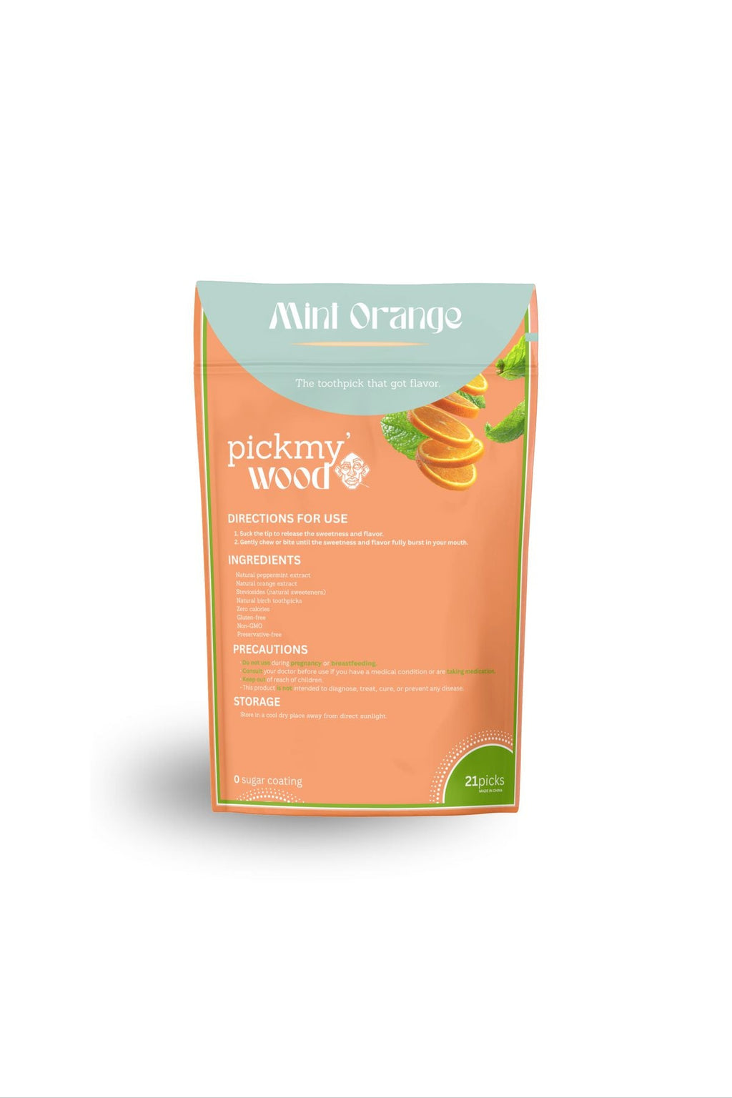 Mint Orange pack back with ingredients