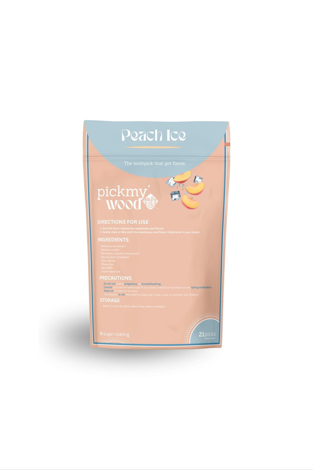 Peach Ice pack back with ingredients