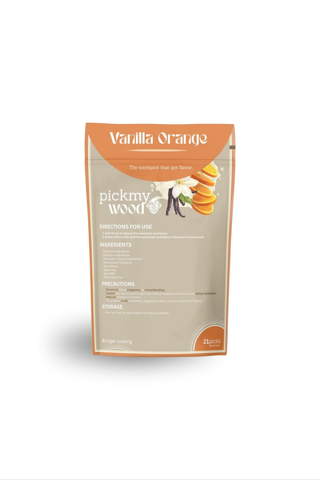 Vanilla Orange pack back with ingredients